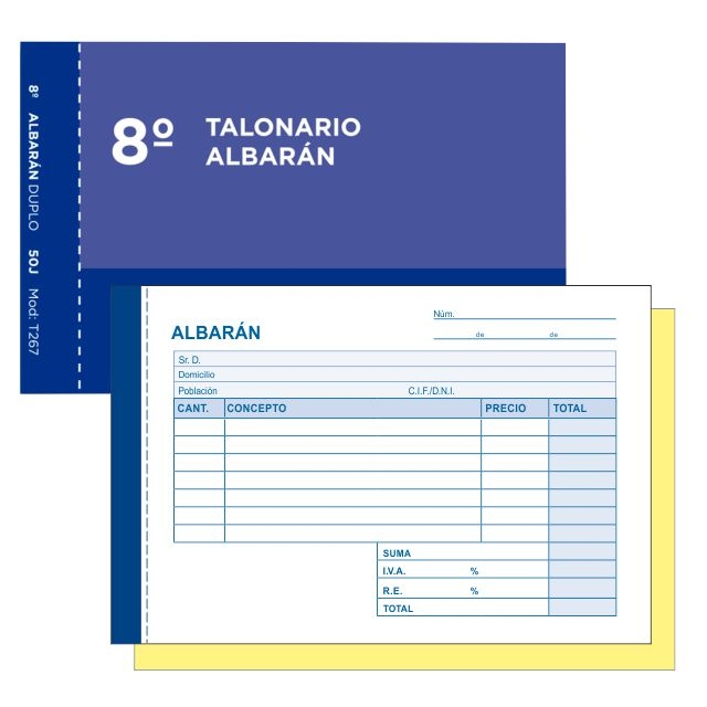 Comprar Talonarios T-123 albaranes 8º octavo duplicado apaisado T267