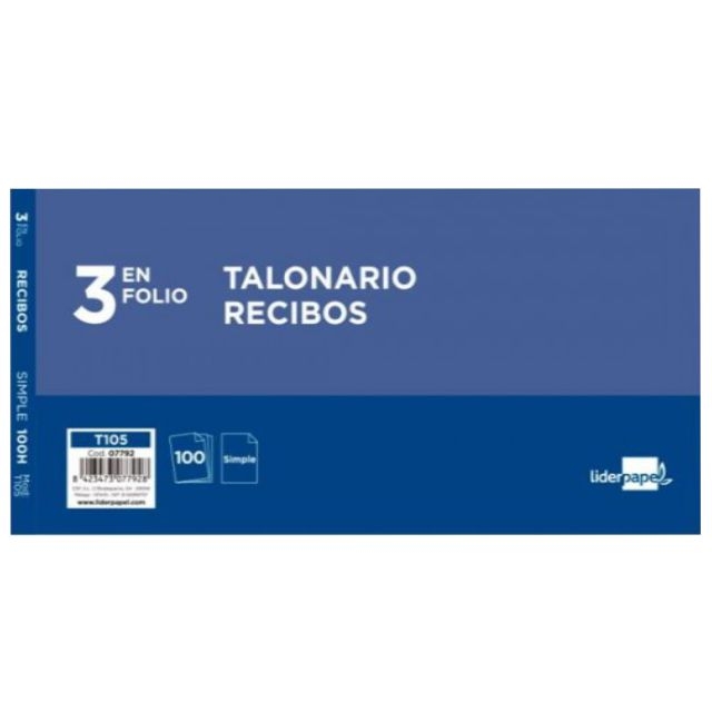 talonarios de recibos con matriz t 16 t105