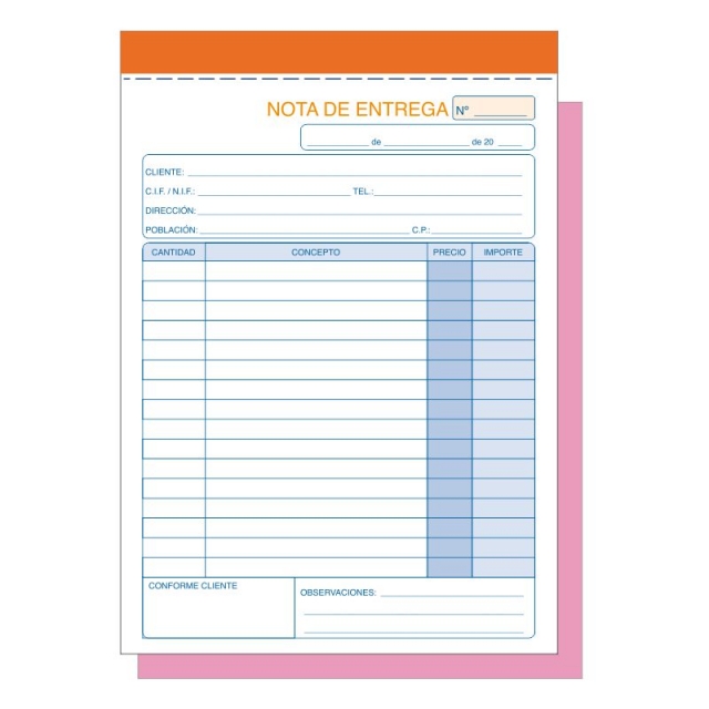 Comprar Talonario T-91 Nota de Entrega Duplicado 4º Natural 53D