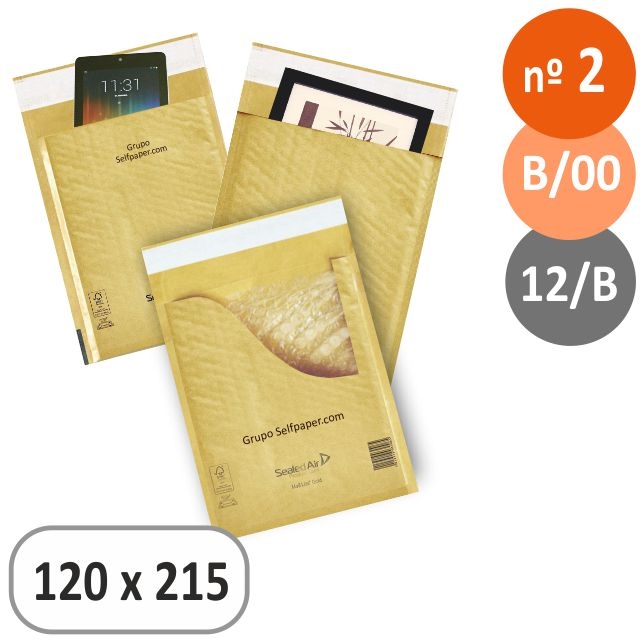 Comprar Bolsas, sobres acolchados burbujas 12 B, B/00 Kraft airbag