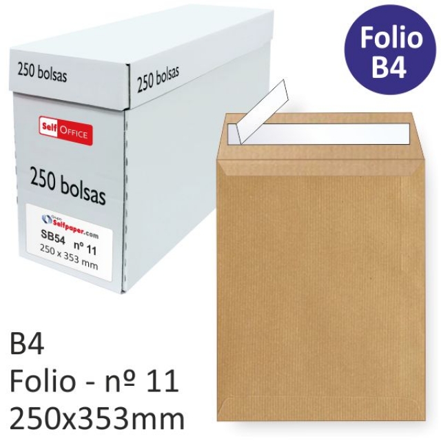 bolsas sobres sam k-12 250x353 folio din c4 kraft