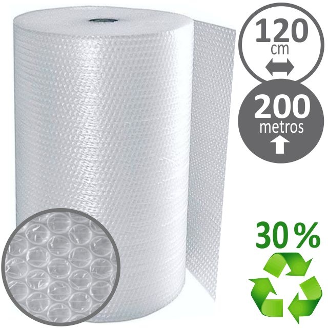 Comprar Rollo plástico burbujas 120 cms x 200 metros 30% reciclado
