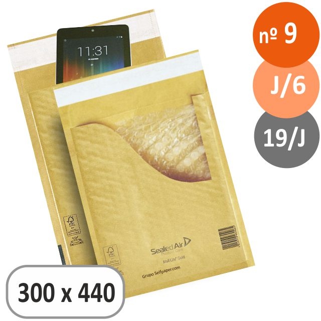 Comprar Sobres burbujas, bolsas acochadas nº19, J6, 300x440 mm