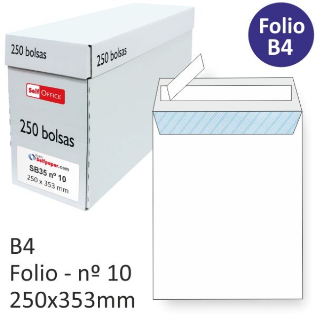 sobres tipo bolsa sam 250x353 folio din b4 blanco