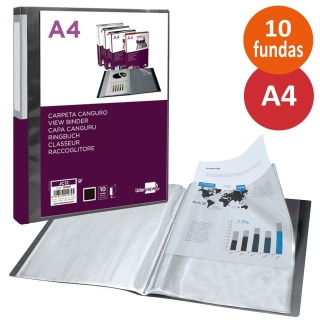 Carpeta 10 fundas Canguro Din A4  Liderpapel JC12