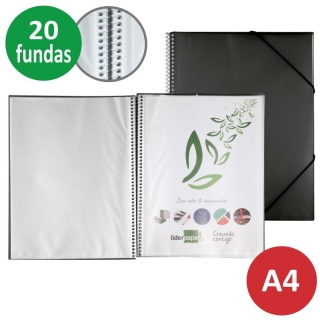 Carpeta 20 fundas Espiral Din A4  Liderpapel EC30