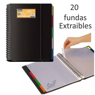 Liderpapel EC56 - Carpeta con fundas, encuadernada con espiral