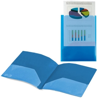 Carpeta dossier dos bolsillos canguro azul  Liderpapel KG02