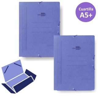 Carpeta azul con gomas