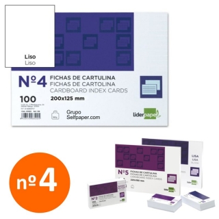 Fichas de cartulina lisa n 4  Liderpapel FL04