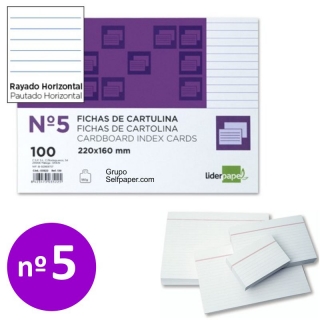 Fichas Rayadas numero 5 - 160x215  Liderpapel FR05