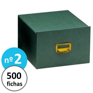 Fichero verde carton Forrado Numero 2  Liderpapel TV07