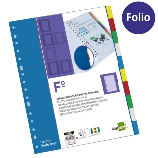 Separadores 10 colores folio Multitaladro Dohe  Self-office 90453