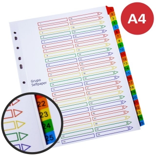 Separador multitaladro Din A4 nmerico 1  Q-connect KF17976