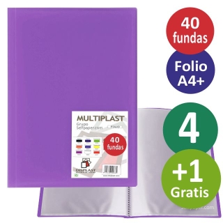 Carpeta 40 fundas, folio, violeta, lila  Displast 9030
