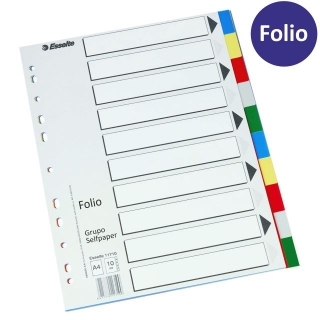 Separadores Folio, Esselte, Juego 10 Pestaas  11610