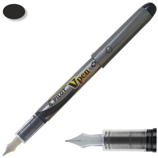 Pluma Pilot V-pen Silver Gris Negro  NVPN