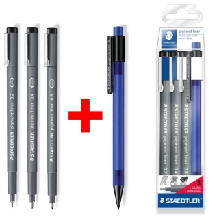 Rotuladores Calibrados Staedtler pack 02-04-08 Pigment  308S1WP3