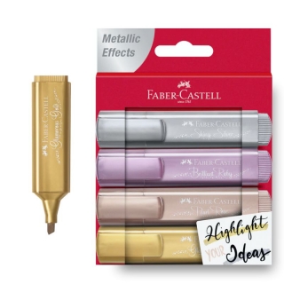 Rotuladores Fluorescentes metalizados Faber, Pack 4  Faber-castell 154640