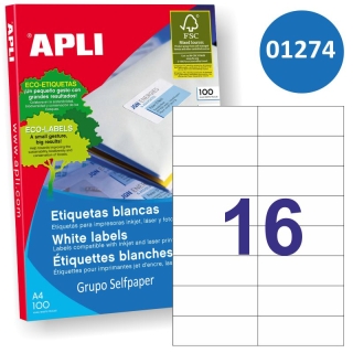 Etiquetas adhesiva Apli 01274 105x37 16