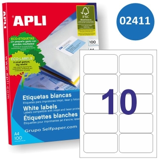 Apli 02411 Etiquetas adhesivas 99.1x57