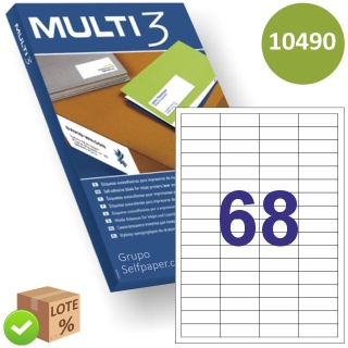 Etiqueta Impresora Inkjet Lser 48.5x16,9 corres  Multi3 10490