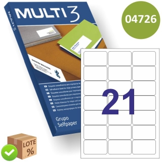 Etiquetas Impresora Multi3 04726, 63,5x38,1