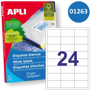 Etiquetas Apli 01263 64,6x33.8mm 24X impresora