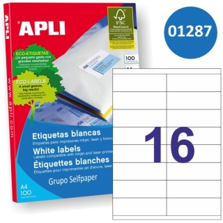 Etiquetas A4 Apli 01287 impresora laser