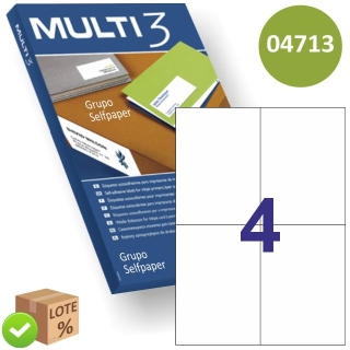 Etiquetas adhesivas Laser Inkjet 105x148,5 corres  Multi3 04713