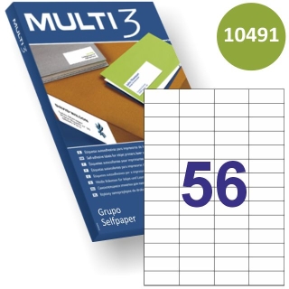 Etiquetas impresora 52.5x21.2mm 56X corresp.