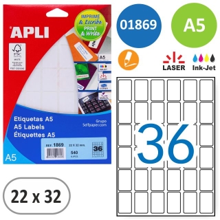 Sobre de etiquetas Apli 01869, 22x32