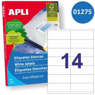 Apli 1275 Etiquetas 105x40 14x impresora