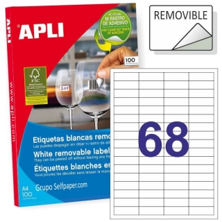 Apli 03053, Etiquetas removibles 48,5