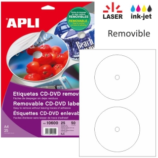 Apli 10600, etiqueta Cd y DVD