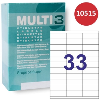 Etiquetas impresora multi3 10515, 33x A4