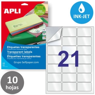 Etiquetas adhesivas transparentes inkjet