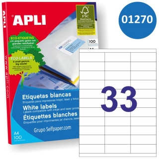 Etiquetas Apli 1270 - 70x25.4 33X