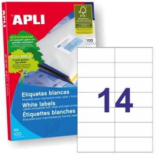 Etiquetas Apli 1277 - 105x42.4mm, Caja 