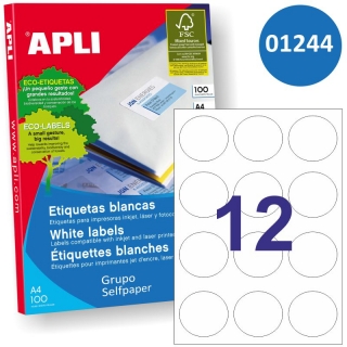 Etiquetas Apli 1244 circulos 60mm 12x