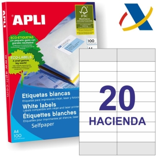 Etiquetas Hacienda homologadas Apli 12330