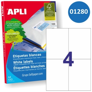 Etiquetas impresora Apli 1280, 105x148MM,