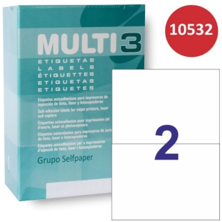 Etiquetas impresora Multi3 10532, 210x148mm, 2x,