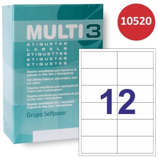 Etiquetas Multi3 10520 Caja 500 hojas