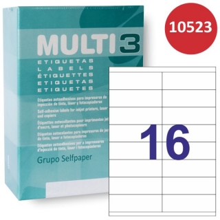 Etiquetas Multi3 10523 16x 105x35mm, 500