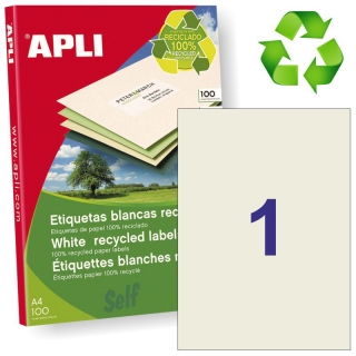 Etiquetas de papel reciclado