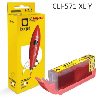 Compatible Canon CLI571XLY color Amarillo, cartucho  Iberjet CLI571XLYC