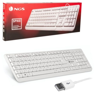 Teclado blanco NGS Spike cable USB