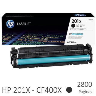 HP 201X negro, CF400X, tner