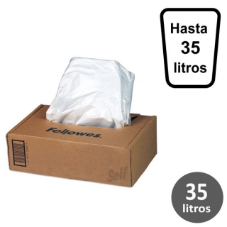 Bolsas para destructoras Fellowes hasta